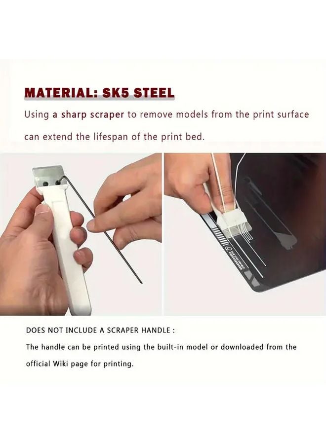 2Pcs SK5 Steel Scraper Blade Replacement With 4 Screws For Bambu Lab A1 X1 P1 Series - Image 4
